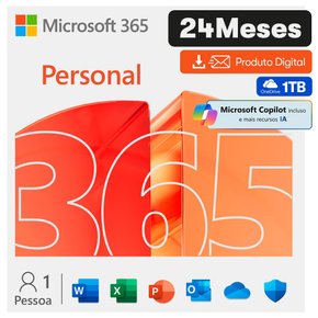 Microsoft Office 365 Personal com Copilot: 12 Meses - Digital para